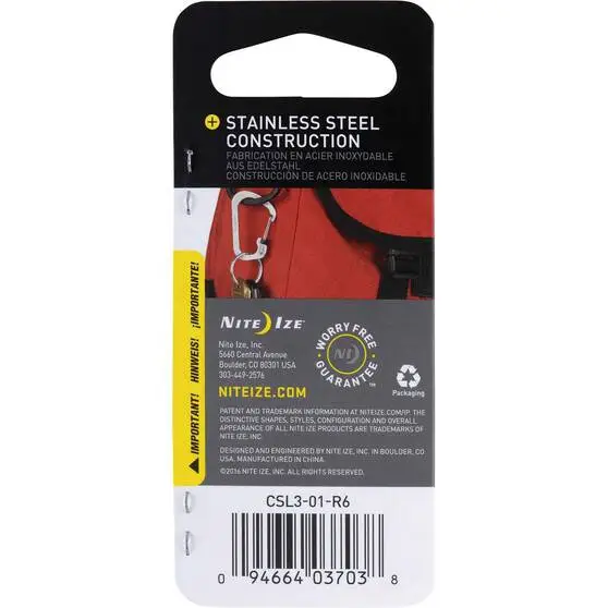 Nite Ize S-Biner Slide Lock No.3 Stainless Black 3 Nite Ize S-Biner Slide Lock No.3 Stainless Black